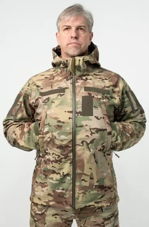 Куртка Soft Shell мультикам Military БАТАЛИ