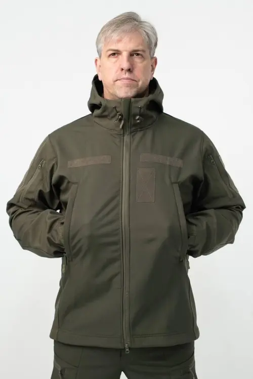 Military Jacket Sealed Olive Insulated with Fleece, Soft Shell Military PLUS SIZE