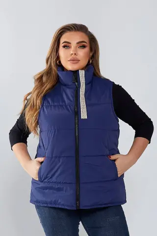 Women's Demi-Season Vest, Blue Color, 257R95-1