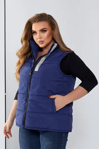 Women's Demi-Season Vest, Blue Color, 257R95-1