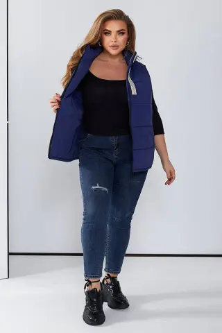 Women's Demi-Season Vest, Blue Color, 257R95-1