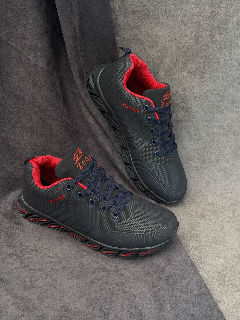 Women's Sneakers, Blue-Red Color, 243RB661