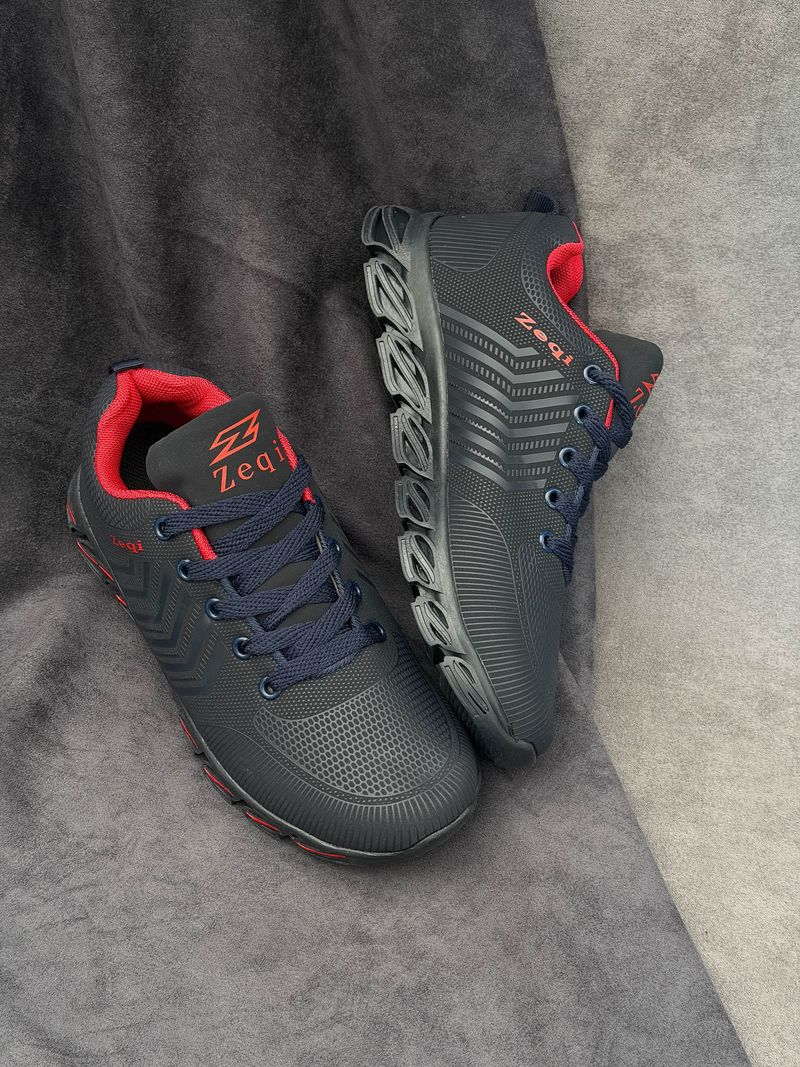 Women's Sneakers, Blue-Red Color, 243RB661