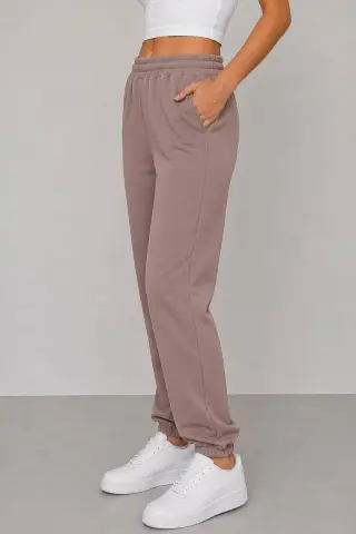 Women's sports joggers, powder color, 257R2015
