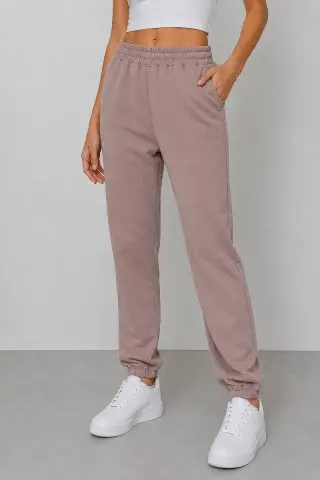 Women's sports joggers, powder color, 257R2015