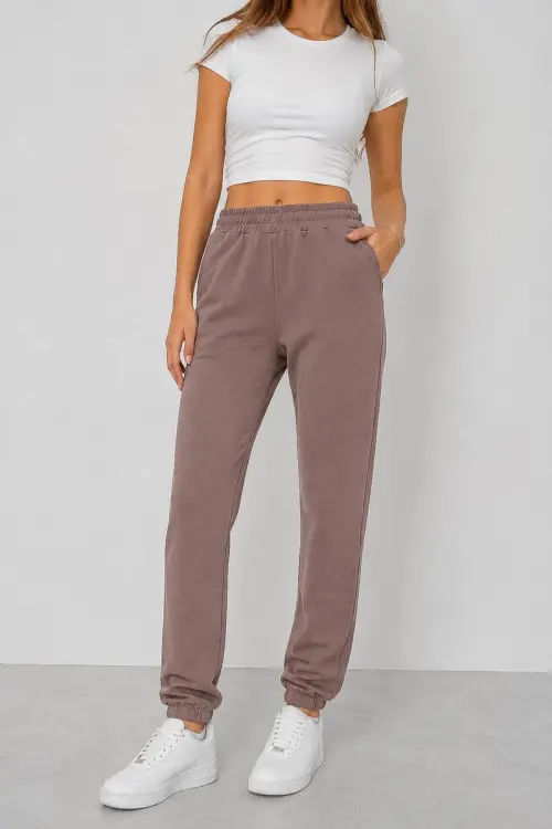 Women's Sports Joggers, Mocha Color, 257R2015