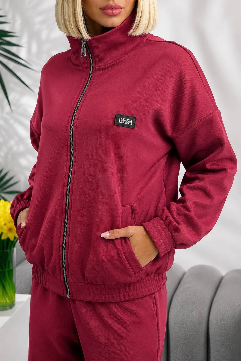 Женский костюм повседневный, цвет бордовый, 257R133