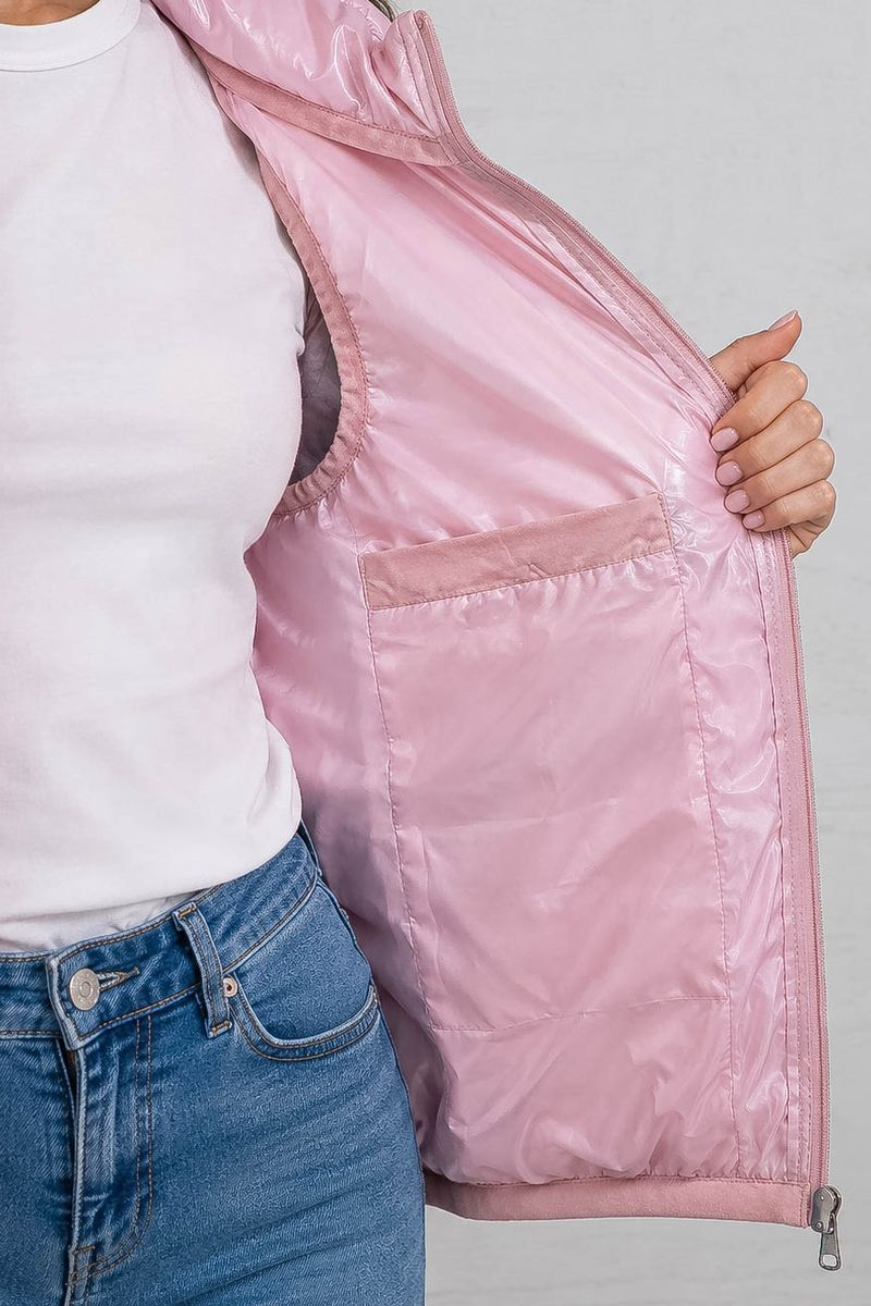 Women's solid pink vest, 244R24-37