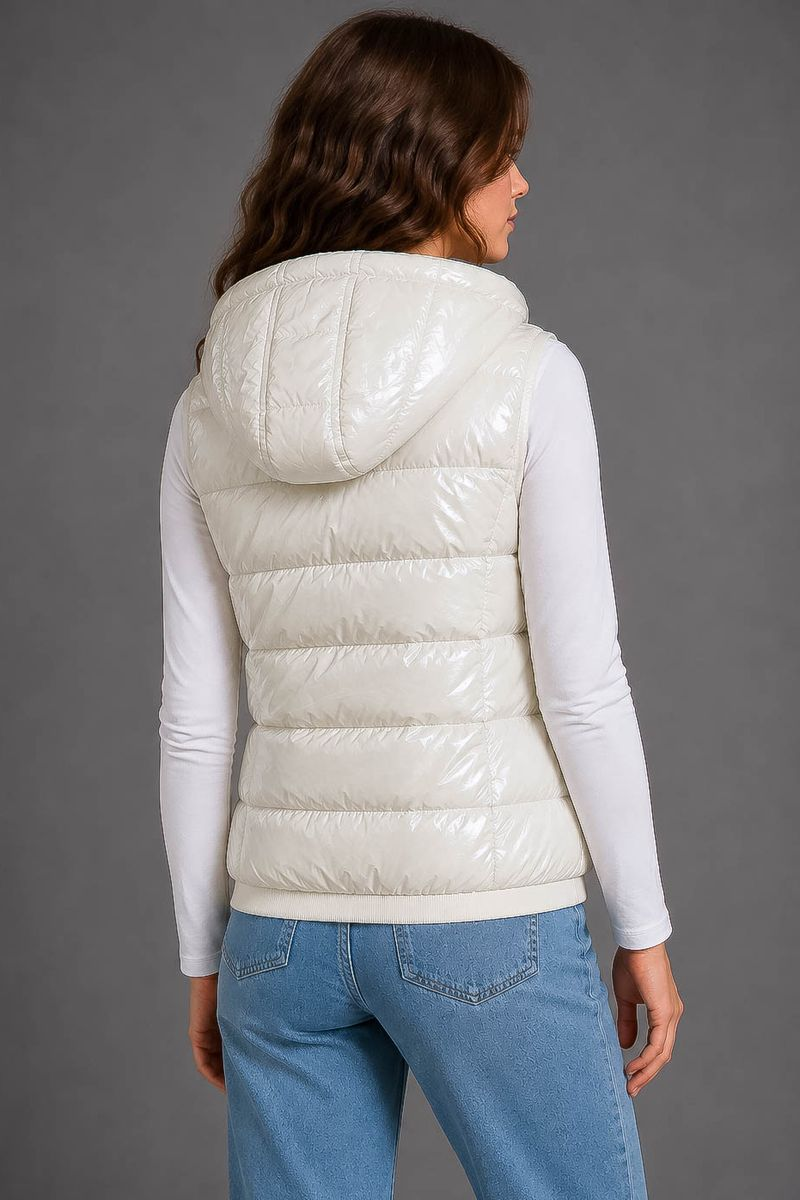 Women's solid vest, milk color, 244R24-37