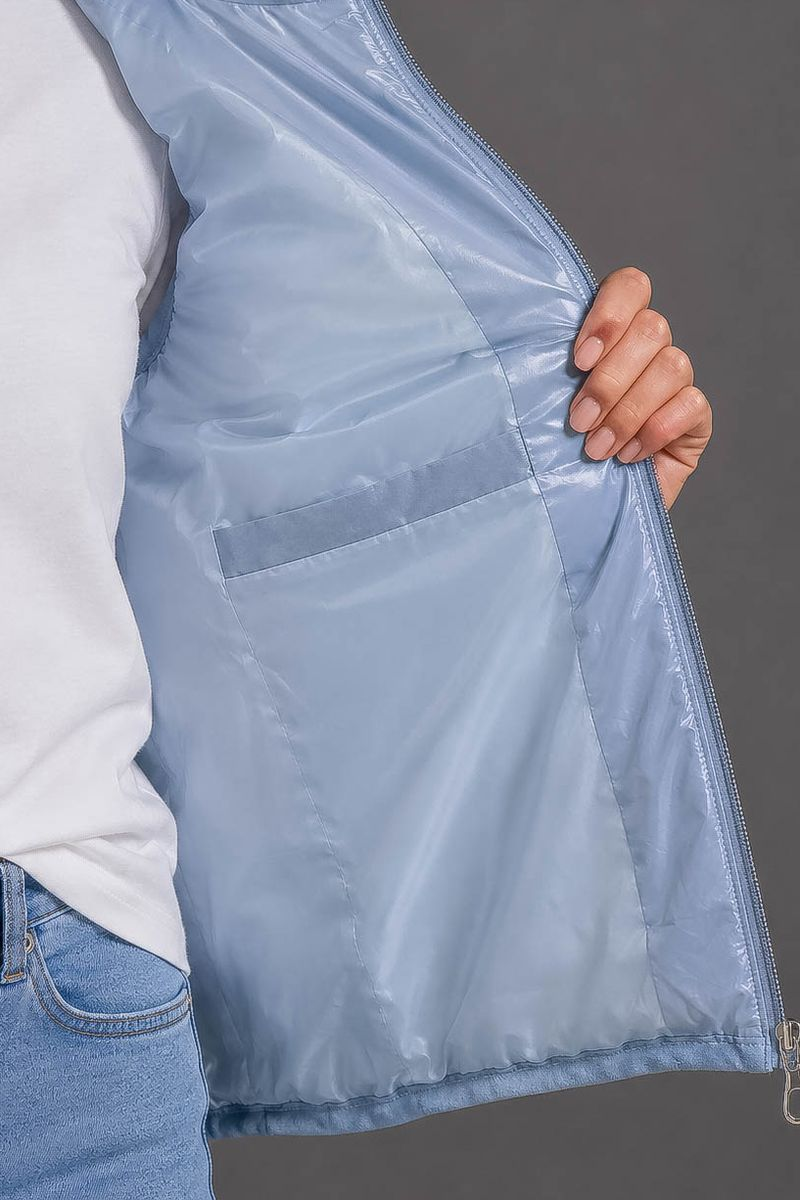 Women's solid color vest, light blue color, 244R24-37