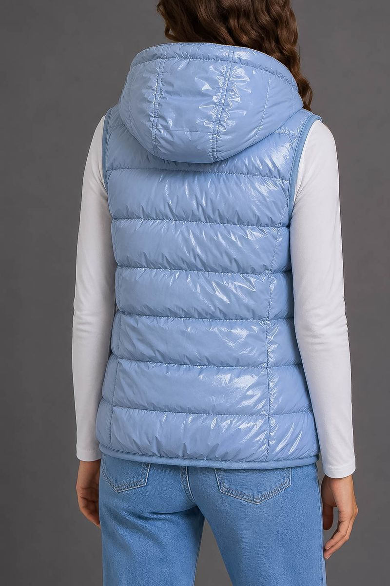 Women's solid color vest, light blue color, 244R24-37