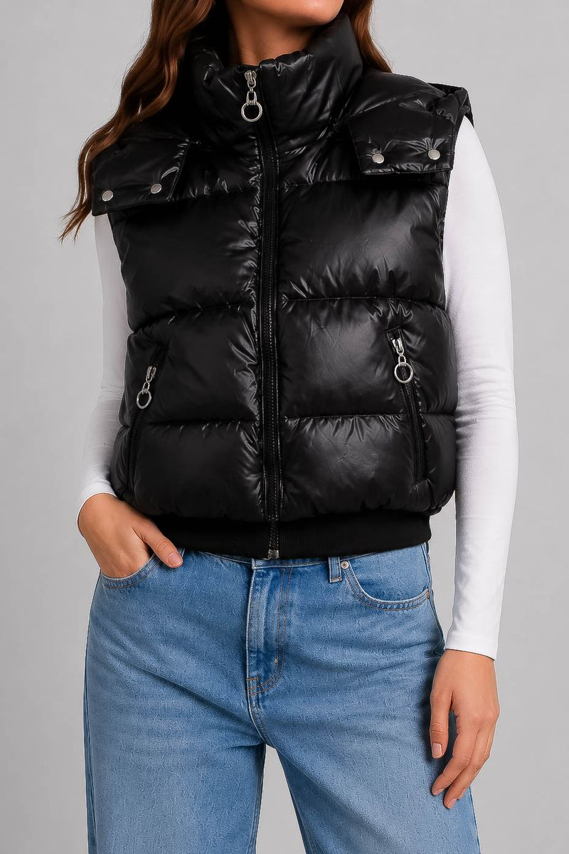 Women's solid-color vest, black, 244R24-28