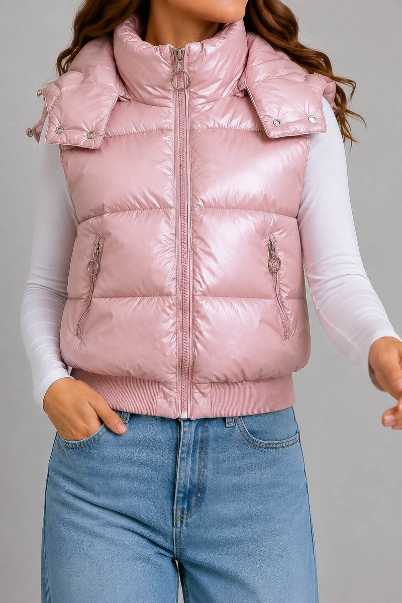 Women's solid pink vest, 244R24-28