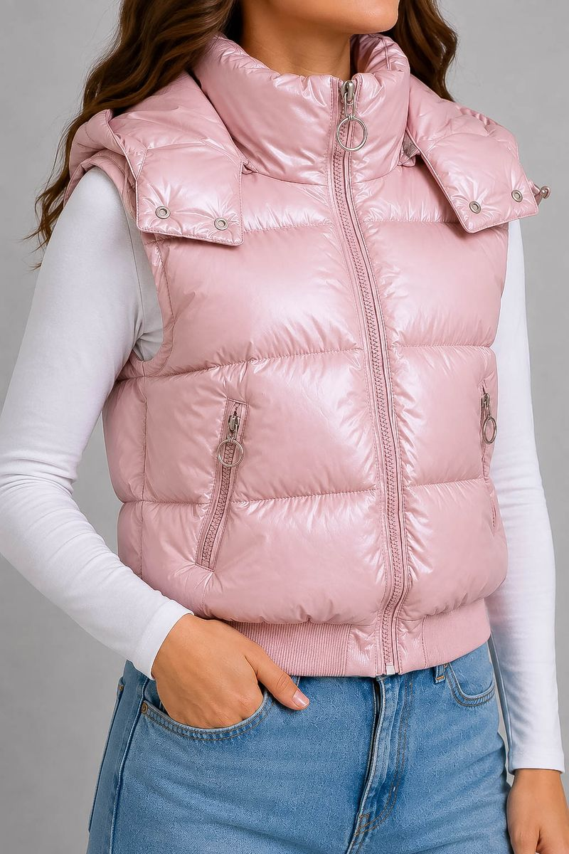 Women's solid pink vest, 244R24-28