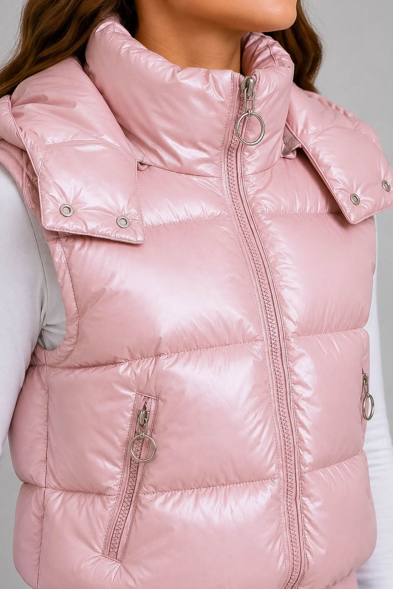 Women's solid pink vest, 244R24-28