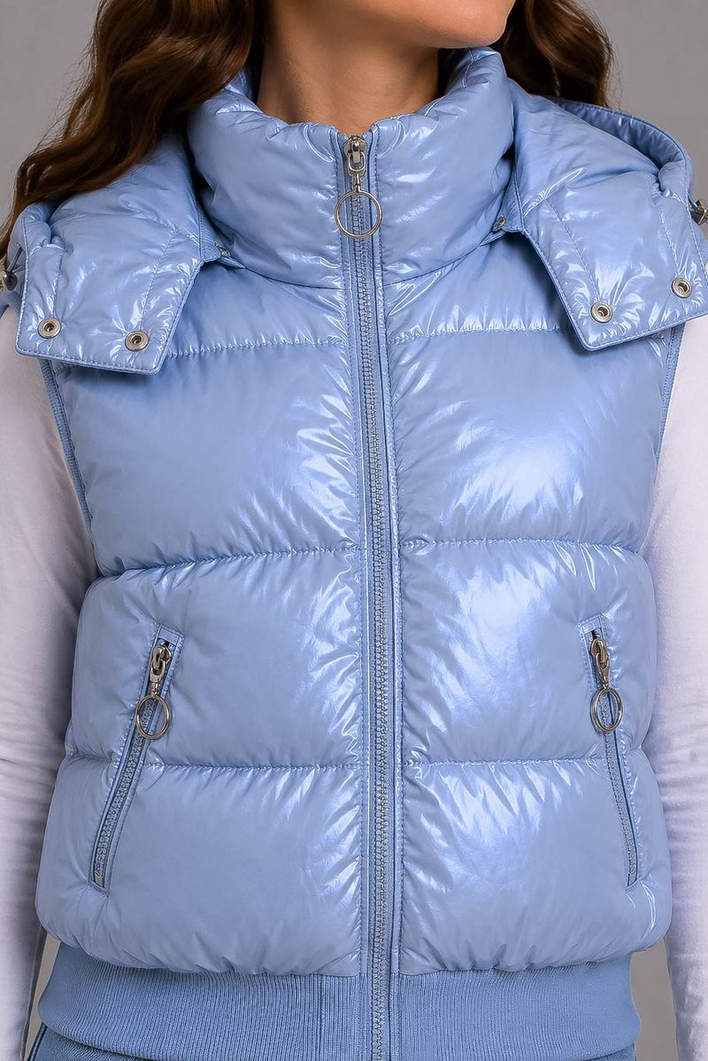 Women's solid vest, light blue color, 244R24-28