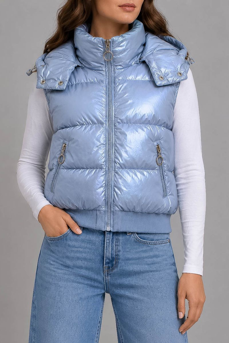 Women's solid vest, light blue color, 244R24-28