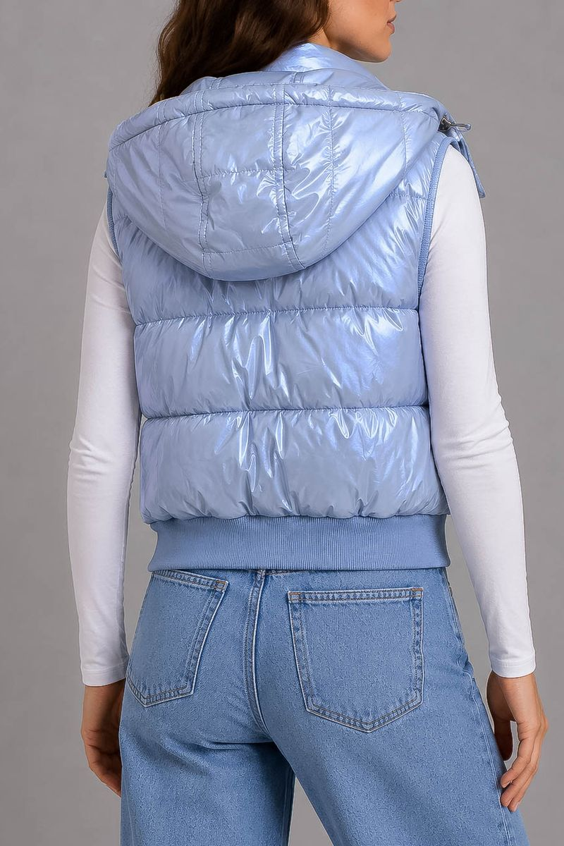 Women's solid vest, light blue color, 244R24-28