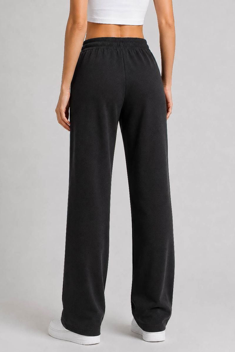 Women's solid sports pants, black color, 257R637