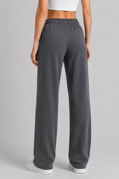 Women's solid color sports pants, gray color, 257R637