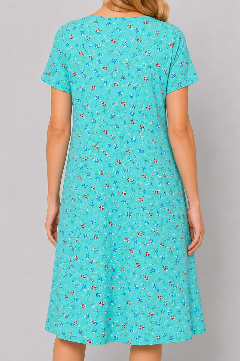 Women's Dress with Print, Mint Color, 214R209-5