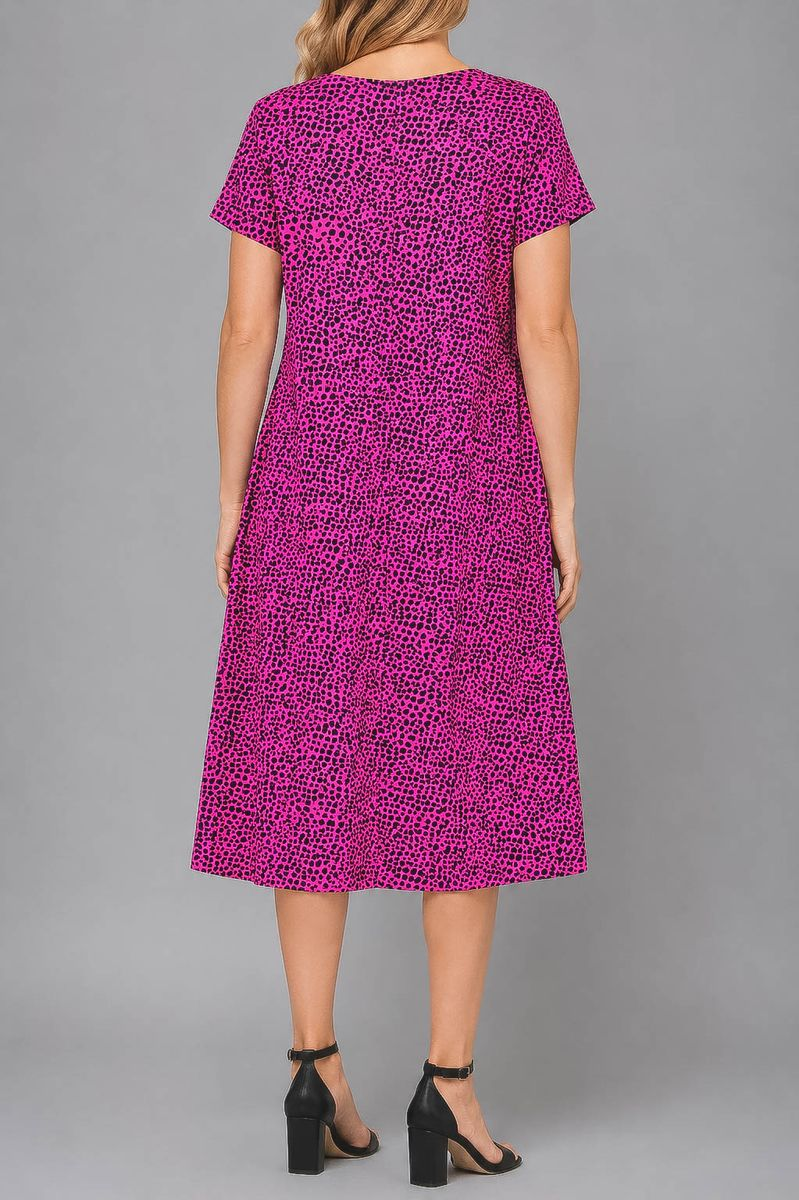 Women's Dress with Print, Pink Color, 214R209-4