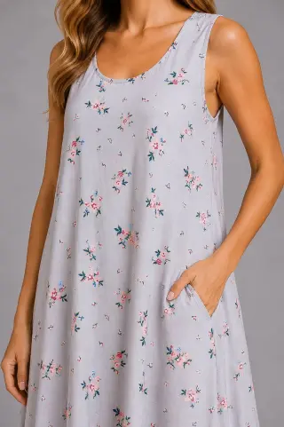 Everyday Sundress Free-Fit Style, Grey Color, 214R207-5