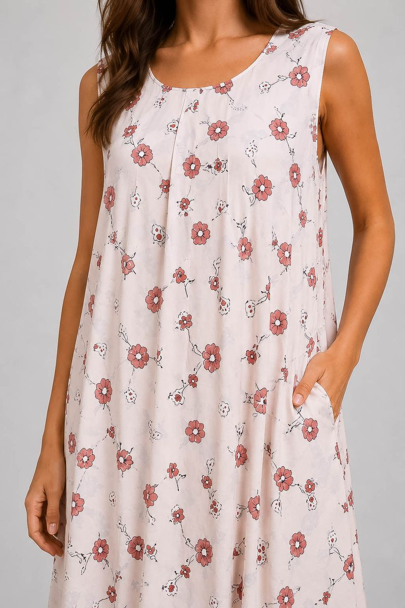 Everyday Sundress Free-Fit Style, Pink Color, 214R207-5
