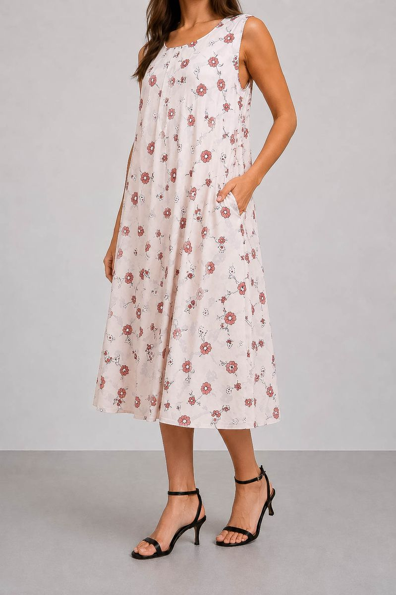 Everyday Sundress Free-Fit Style, Pink Color, 214R207-5