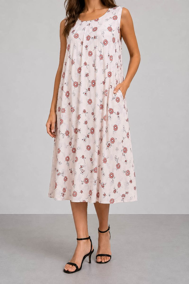 Everyday Sundress Free-Fit Style, Pink Color, 214R207-5