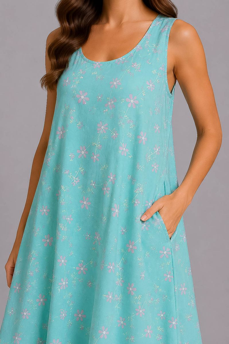 Everyday Sundress Free Fit, Turquoise Color, 214R207-5