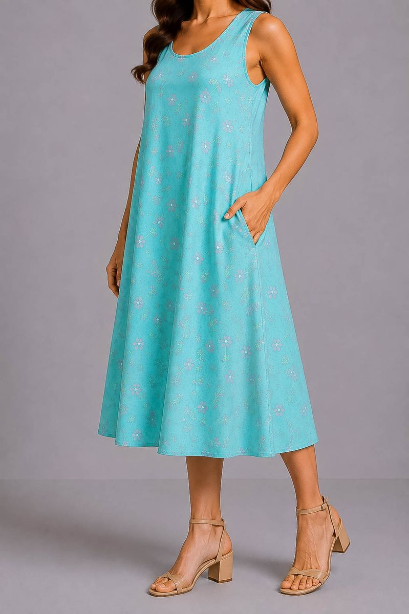 Everyday Sundress Free Fit, Turquoise Color, 214R207-5