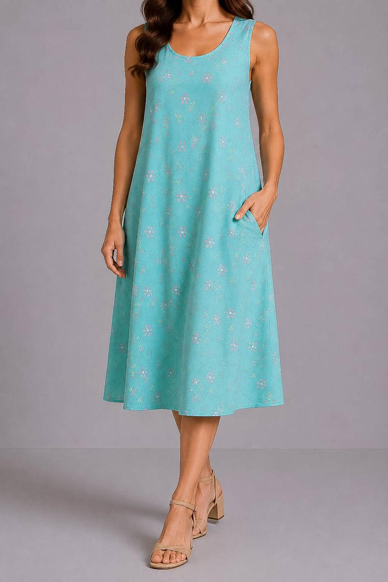 Everyday Sundress Free Fit, Turquoise Color, 214R207-5