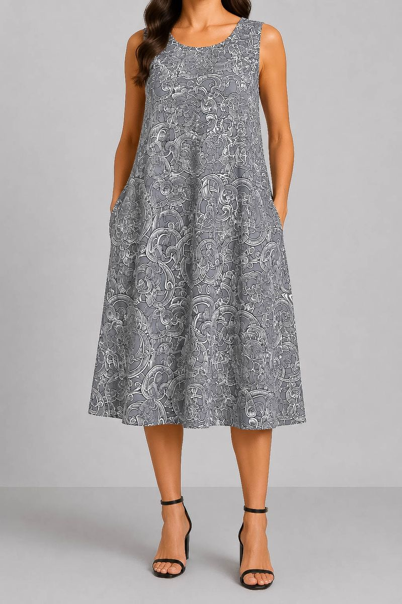 Everyday Dress Free Cut, Gray Color, 214R207-11