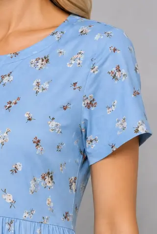 Women's Dress with Print, Blue Color, 214R209-9