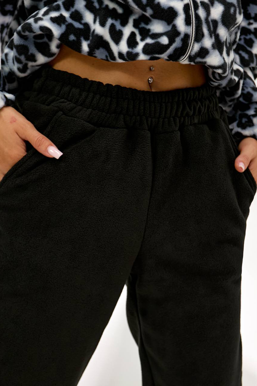 Women's Sports Suit on Fleece, Black Color, 257R633