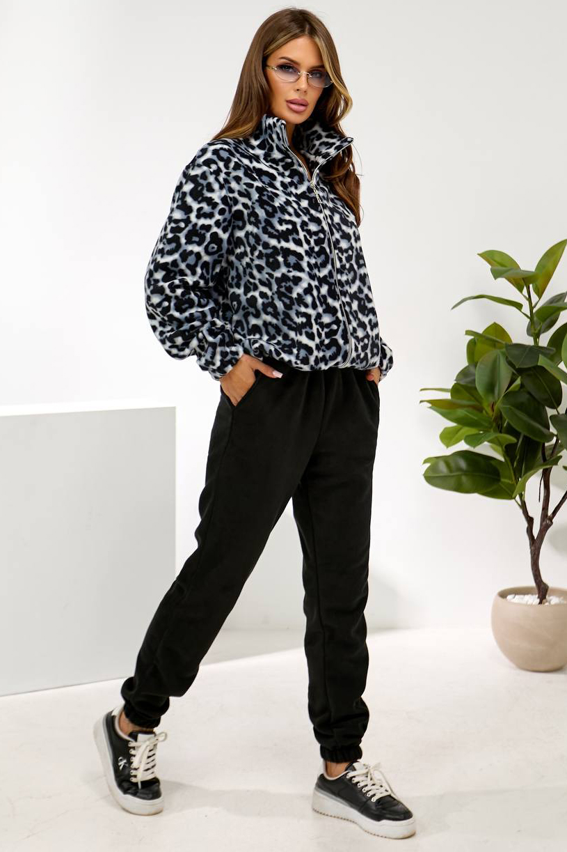 Women's Sports Suit on Fleece, Black Color, 257R633
