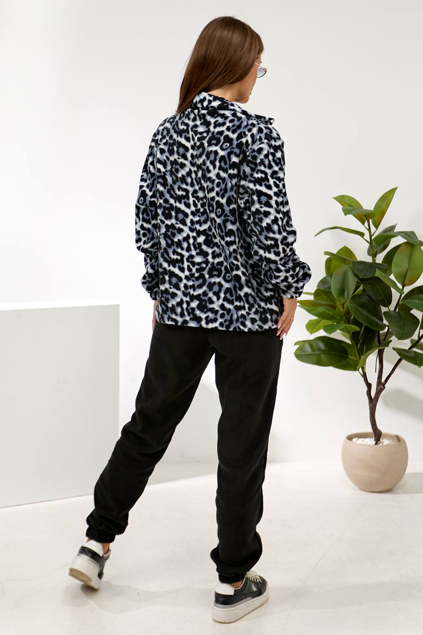 Women's Sports Suit on Fleece, Black Color, 257R633