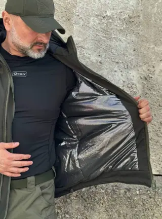Зимова тактична куртка Soft Shell з утепленням Omni-Heat Olive
