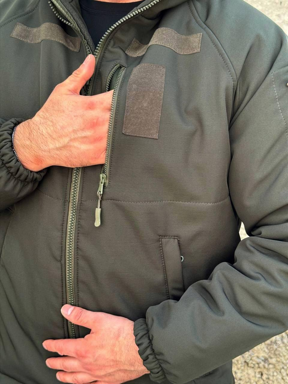 Зимова тактична куртка Soft Shell з утепленням Omni-Heat Olive