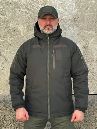 Зимова тактична куртка Soft Shell з утепленням Omni-Heat Olive
