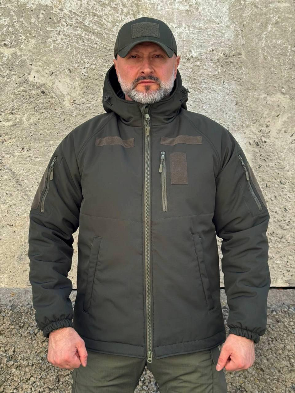 Зимова тактична куртка Soft Shell з утепленням Omni-Heat Olive