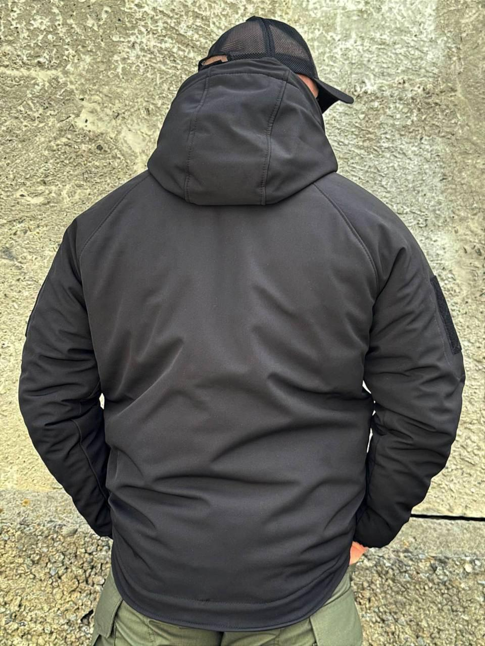 Зимова тактична куртка Soft Shell з утепленням Omni-Heat Black