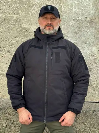 Зимова тактична куртка Soft Shell з утепленням Omni-Heat Black