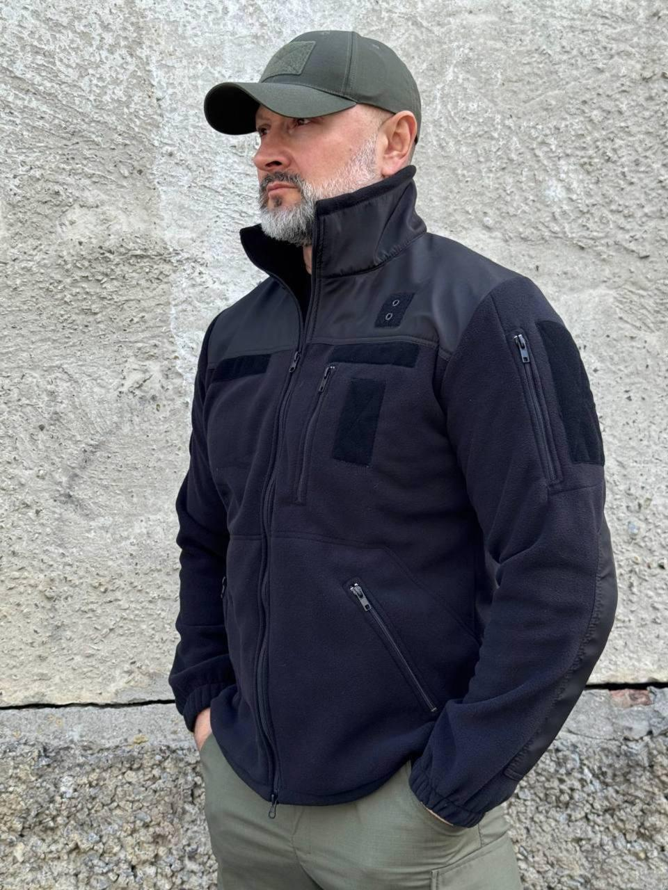 Black Fleece Jacket Police — Fleece Zip-Up