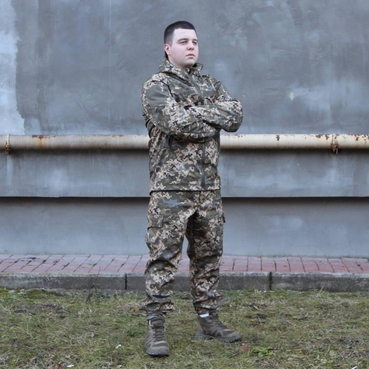 Костюм тактичний софтшел Піксель