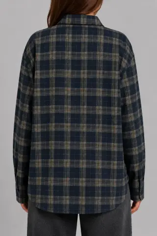 Women's checkered shirt, blue color, 257RGZ068