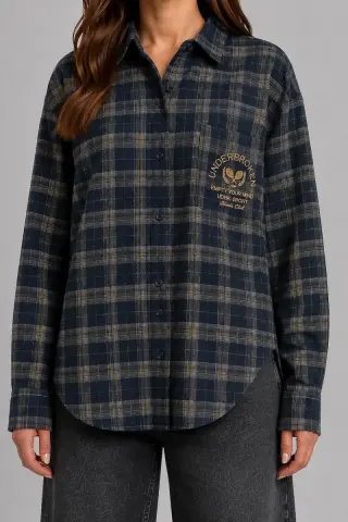 Women's checkered shirt, blue color, 257RGZ068