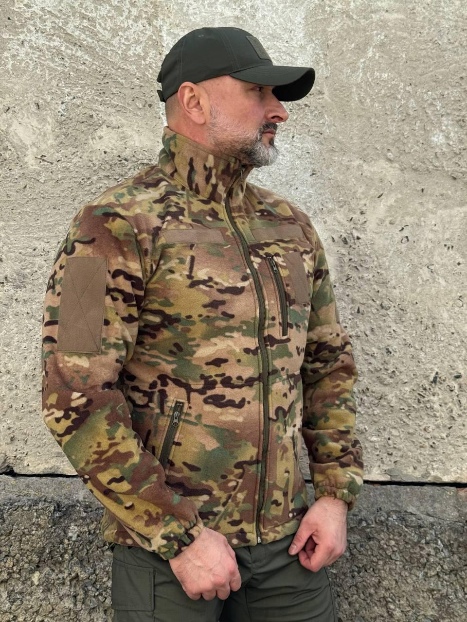 Tactical fleece sweatshirt Multicam — fleece with zipper