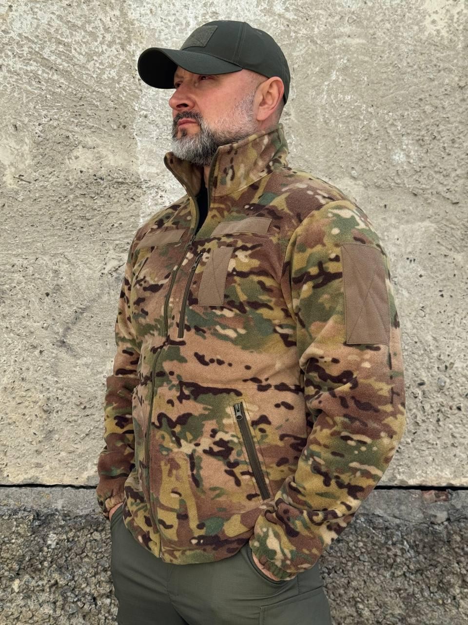 Tactical fleece sweatshirt Multicam — fleece with zipper